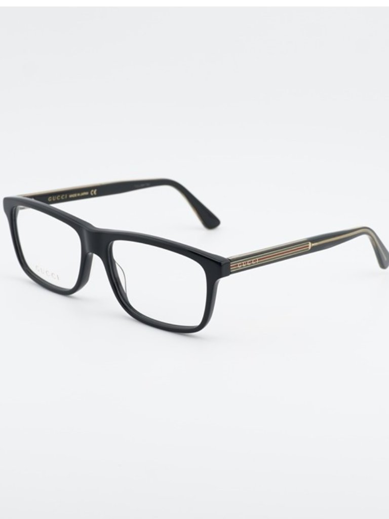 Gucci Gg0384o 001 Eyeglasses Black 55mm Rectangle Frame